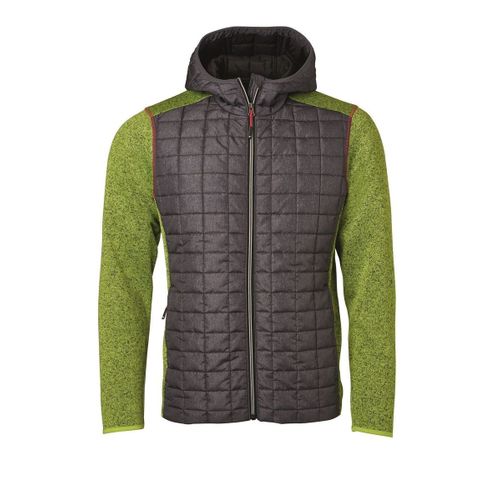 Veste Tricot Hybride Matelassée - Homme - Jn772 - Gris Foncé Kiwi
