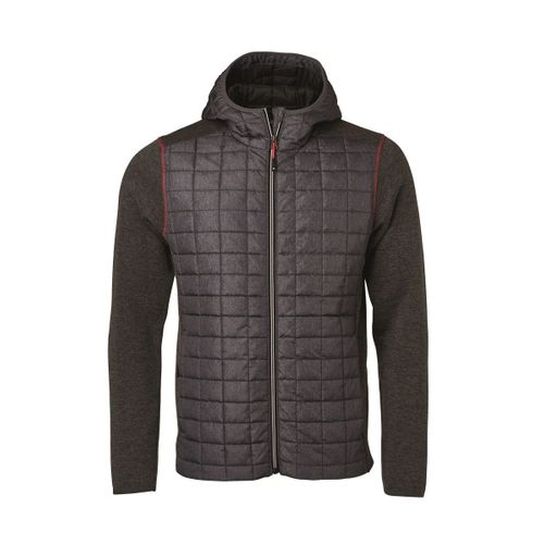 Veste Tricot Hybride Matelassée - Homme - Jn772 - Gris Foncé Mélange