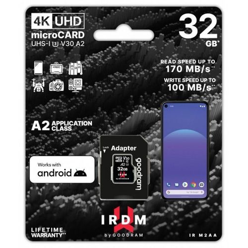 Goodram IRDM UHS-I U3 A2 Micro SD 32GB c/adap