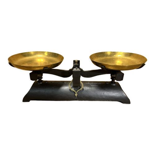 Balance Ancienne Type Roberval Force 5 Kg Pans Coups Dco Art Populaire Noir