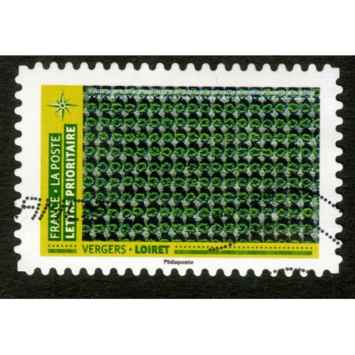 Timbre Oblitéré Vergers, Loiret, France, La Poste, Lettre Prioritaire