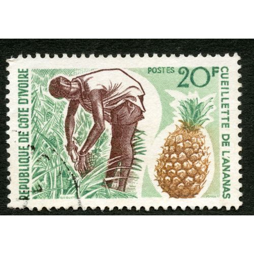 République De Côte D'ivoire, Cueillette De L'ananas, Bequet, Forget, Postes, 20 F
