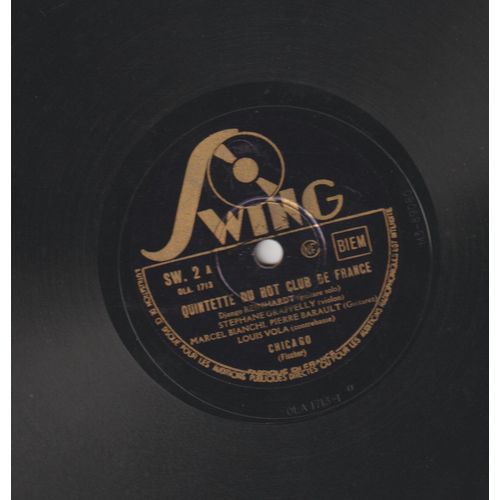 78 Rp Quintette Du Hot Club De France - Django Reinhardt - Stephane Grapelly - Pierre Barault- Marcel Bianchi -Louis Vola - Chicago - Charleston Swing Sw2 1937