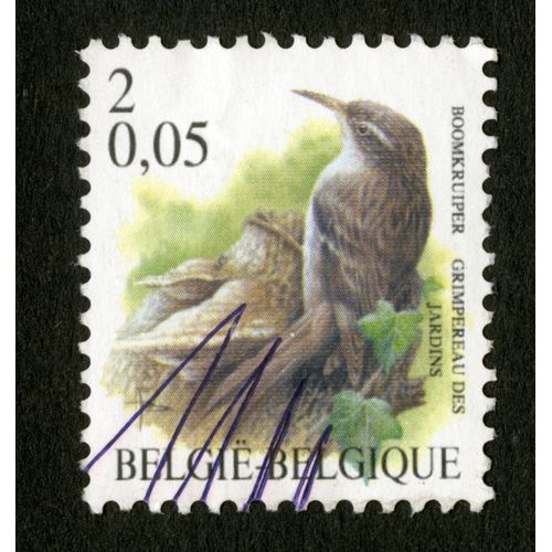 Timbre Oblitéré Belgie, Belgique, Grimpereau Des Jardins, Boomkruiper, 0,05