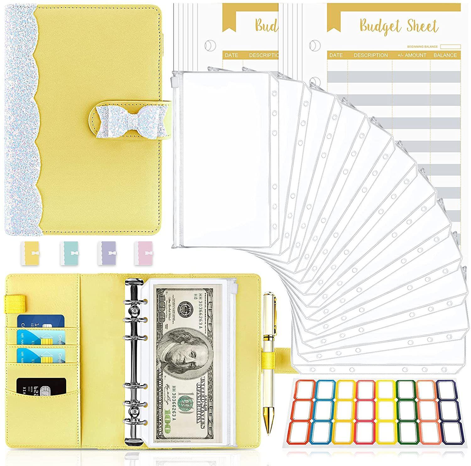 Couleur jaune Classeur A6, enveloppes et feuilles de Budget, classeur pour  économiser de l'argent, enveloppes d'argent pour la planification,  organisateur d'argent pour l'argent