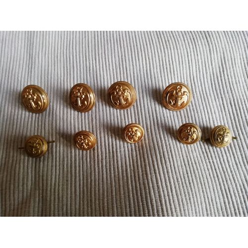 Lot 9 Boutons Marine Nationale