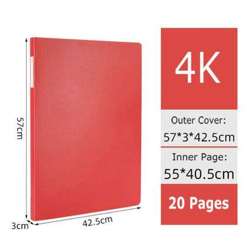 Couleur 4k 20pages Classeur De Poche A2 , Organiseur En Papier, Sac En Pvc Transparent, Feuille De Protection Pour Dessin, Collection De Peinture