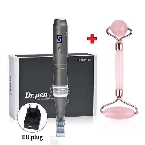 Stylo Eu Et Roller - Stylo Dr Pen Ultima M8 Sans Fil Hello Face, Avec Cadeaux Gua Sha, Derma, Kit De Massage À Micro Aiguilles, Clinique, Salon De Beauté