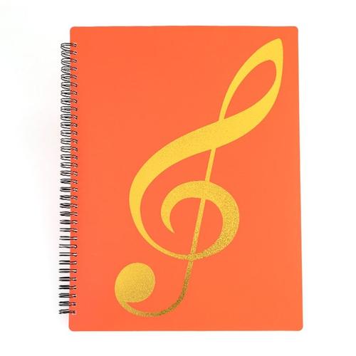 Couleur Orange Classeur À Spirale A4, 40 Pages, Classeur À Musique, Pour Femmes Et Hommes, Étudiant, École, Bureau, Maison, 3xue