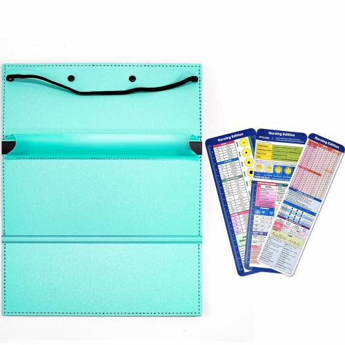 Couleur Bleu Clair Presse-Papier Pliable Pour Soins Infirmiers, 3 Couches, Avec Autocollant, Édition Médicale