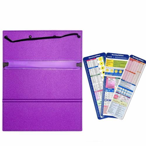 Couleur Violet Presse-Papier Pliable Pour Soins Infirmiers, 3 Couches, Avec Autocollant, Édition Médicale