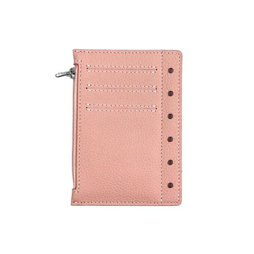 Couleur Rose Sac De Rangement Pour Pièces De Monnaie, Format A7, Organisateur D'anneaux, Grain, Peau De Vache, Accessoires Pour Ordinateur Portable, Organisateur D'agenda