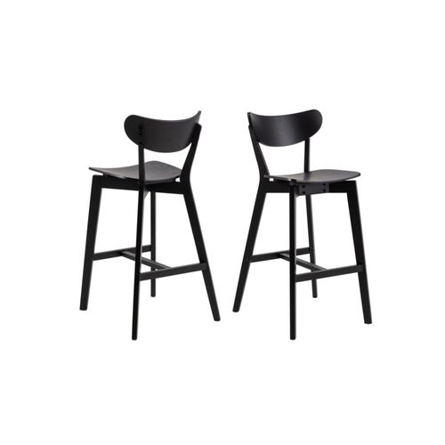 Lot De 2 Tabourets De Bar Scandinaves En Bois Noir