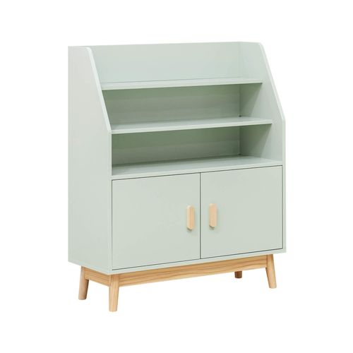Bibliothèque Pour Enfants Vert Et Marron, 100x80x33 Cm