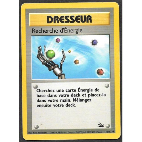 Carte Pokémon - Dresseur Recherche D'energie 59/62 - Fossile Wizards (Vf)