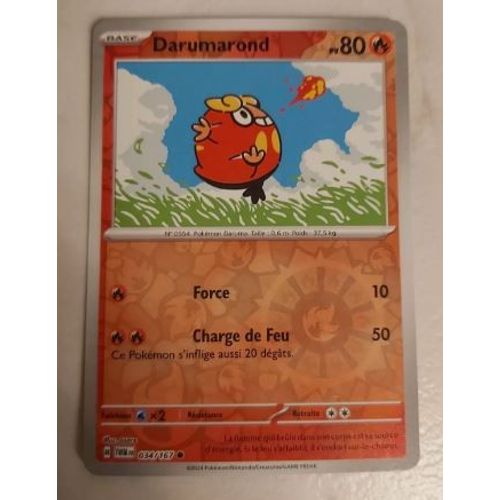 Pokémon Darumarond Reverse 034 / 167 Mascarade Crépusculaire