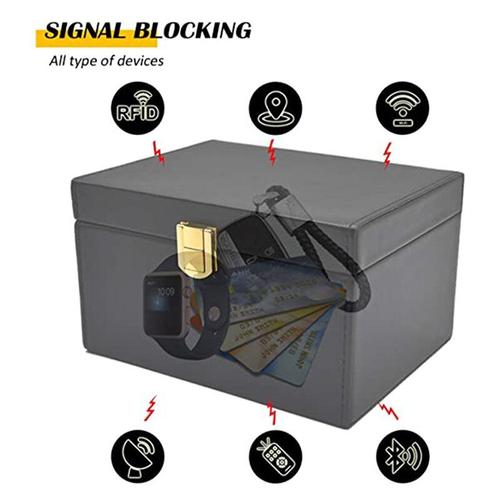 Boîte de rangement antivol pour clés de voiture,boîte de blocage des signaux,RFID,grande  pochette de protection des signaux,étui portefeuille pour téléphone,carte  bancaire