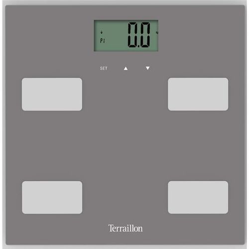 Pese Personne Impendacemetre 15242 160kg/100gr 8 Mem Verre Lcd Gris Terraillon - Controlfit