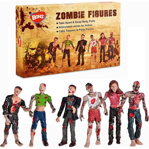 Figurines Zombie Poupées D'action Jouets - Articulé Articulé Modèle De Miniature - 4 Pouces - Lot De 6