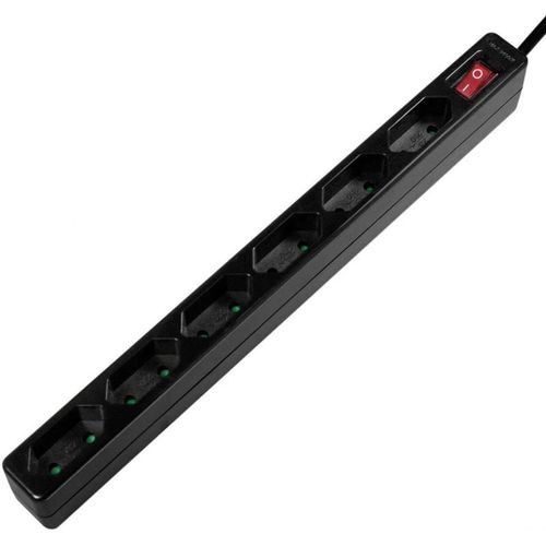 LogiLink LPS232B Multiprise avec interrupteur 6 prises noir fiche Euro