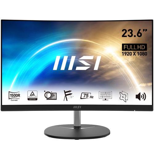 MSI PRO MP241CA - Écran LED - incurvé - 23.6" - 1920 x 1080 Full HD (1080p) @ 75 Hz - VA - 250 cd/m² - 3000:1 - 1 ms - HDMI, DisplayPort - haut-parleurs - noir