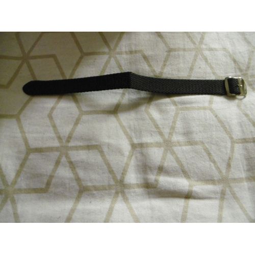 Bracelet De Rechange Pour Montre 18mm Lanière Tissu Noir Boucle Chromé Comete