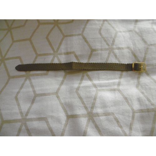 Bracelet De Rechange Pour Montre 12mm Lanière Tissu Marron Boucle Doré Comete