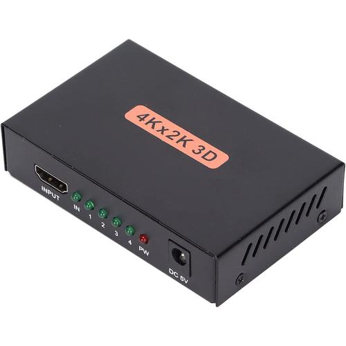 Répartiteur HDMI, 1 en 4 Sorties 3840x2160 30HZ Boîte HDMI Lecture Simultanée Équipement Audio Vidéo Numérique Périphérique Informatique Connecté(Prises européennes 110-240V)