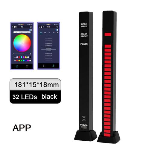 Lumière de musique LED Bluetooth APP, contrôle vocal du son, capteur de  rythme, lampe d'ambiance Rechargeable par USB pour voiture, Bar Disco