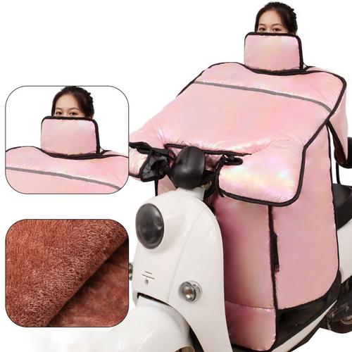 Electric Car Windproof Cover Winter Thickened Plush Warm Outdoor Riding Wind Shield Neck Protection Waterproof Night Reflective