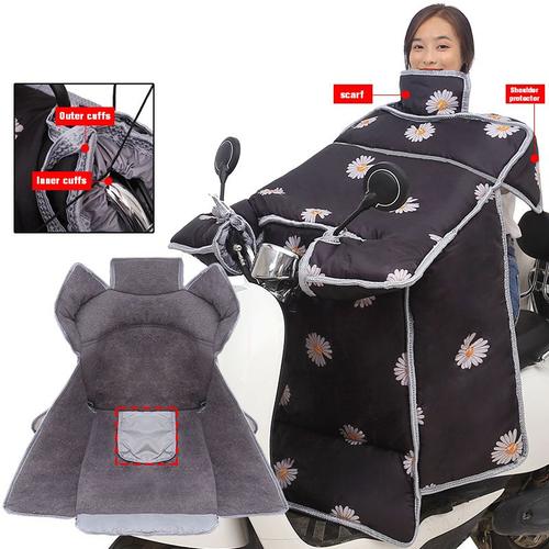 Electric Car Windproof Cover Winter Thickened Plush Warm Outdoor Riding Wind Shield Neck Protection Waterproof Night Reflective