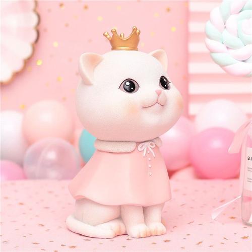 Tirelire de décoration princesse chat pour fille,cadeaux d'anniversaire  pour enfants,décoration artisanale en résine