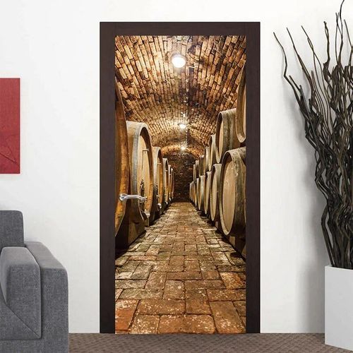 Autocollant de porte 3D en PVC,autocollant de bâtiment de New York,papier peint mural,parfait vinyle,décor de bain à la maison,décalcomanie d'art,affiche d'escalier
