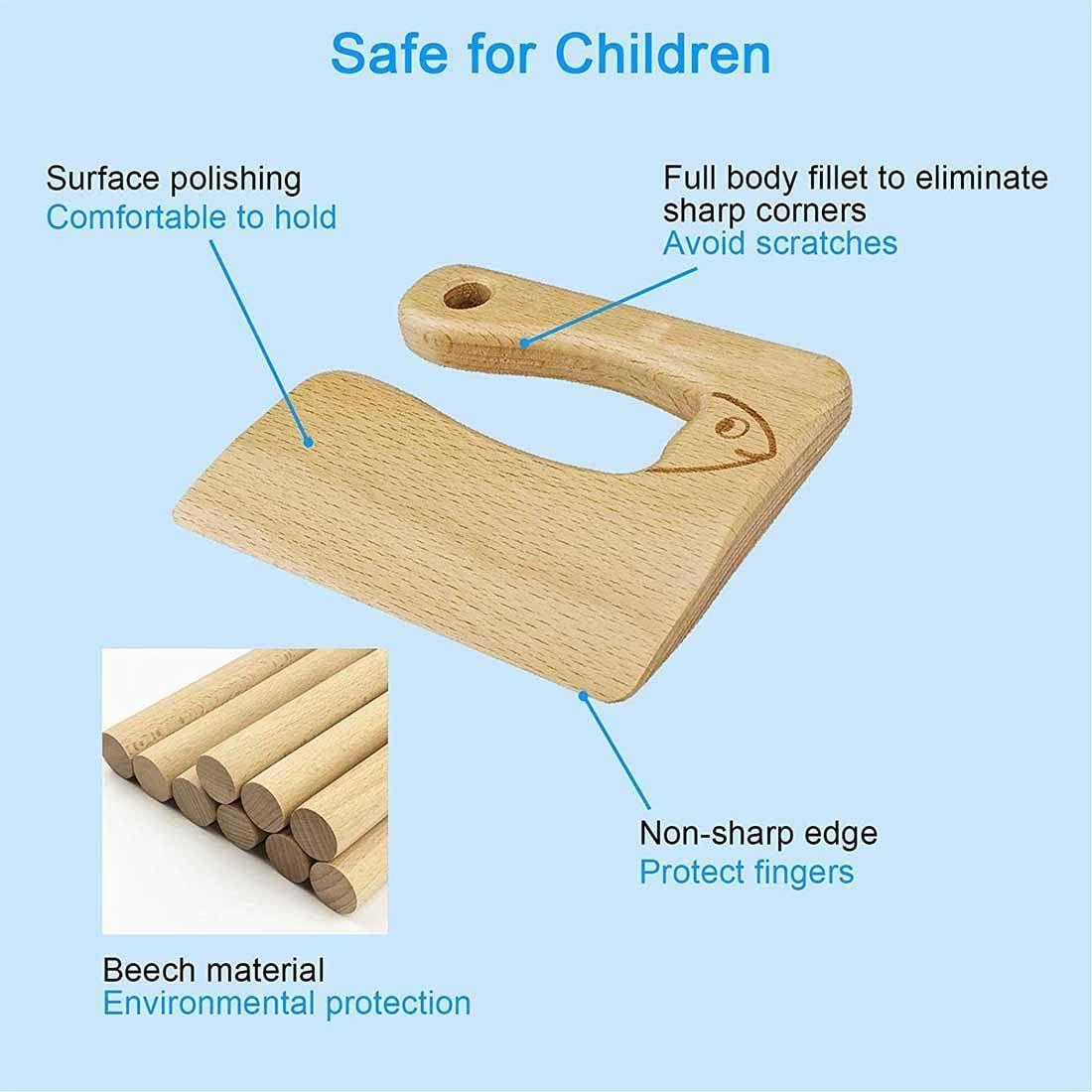 Couteau enfant en bois Montessori - Couteau Montessori en bois