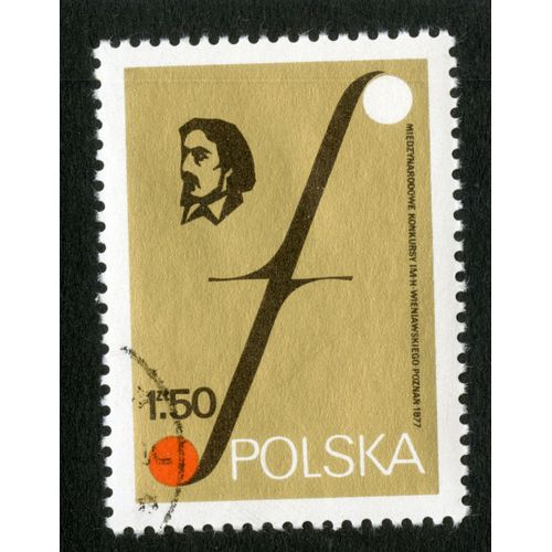Timbre Oblitéré Polska, Miedzynarodowe Konkursy Im.H. Wieniawskiego,Poznan, 1977, 1zl50