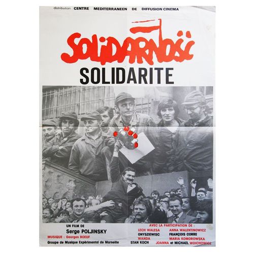 Solidarnosc (Solidarno?? - Solidarité) - Véritable Affiche De Cinéma Pliée - Format 40x60 Cm - De Serge Poljinsky Avec Lech Walesa, Anna Walentinowicz, François Corre - 1980 #