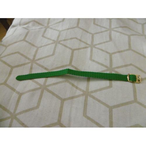 Bracelet De Rechange Pour Montre 10mm Lanière Tissu Vert Boucle Doré