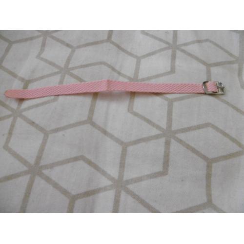 Bracelet De Rechange Pour Montre 10mm Lanière Tissu Rose Boucle Chromé