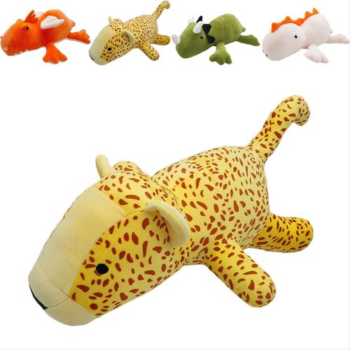 Weighted Plush Animals, Weighted Dinosaur Plush, Weighted Dinosaur Plush, Cute Dinosaur Soft Stufed Animal Plushies Toy Doll Pillow For Fans Collectible Kids Surprise Gift 38cm(Léopard Orange)