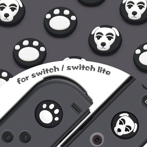 Coque En Silicone Pour Nintendo Switch Lite, Vert, Animal Crossing, Joycon, Capuchons De Poignées, Feuille Kawaii, Mignon