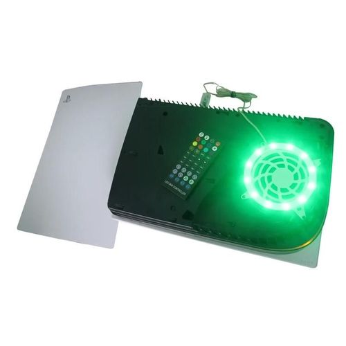 Dig Rvb Translucide - Coque Plastique Pour Ps5, Édition De Disque, Coque De Remplacement De Console, Boîtier Noir Translucide, Lumières Led, Accessoires