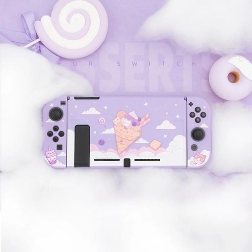 Coque De Protection En Tpu Souple Pour Nintendo Switch, Pour Manette Joy-Con, Violet, Rose, Lapin, Chat