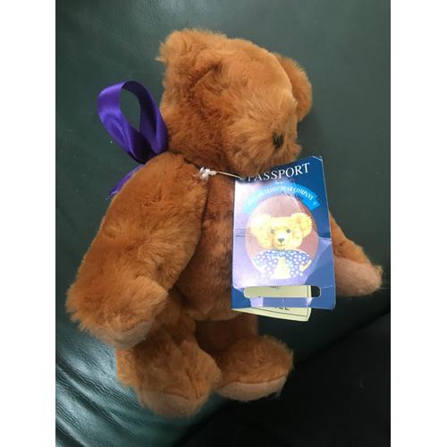 Peluche Nounours Ourson Anglais - The English Teddy Bear Company + Passport - N.233922 - The Traditional English Teddy Bears - 25 Cm