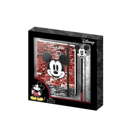 Set Mickey Disney - Carnet À Sequins Et Stylo