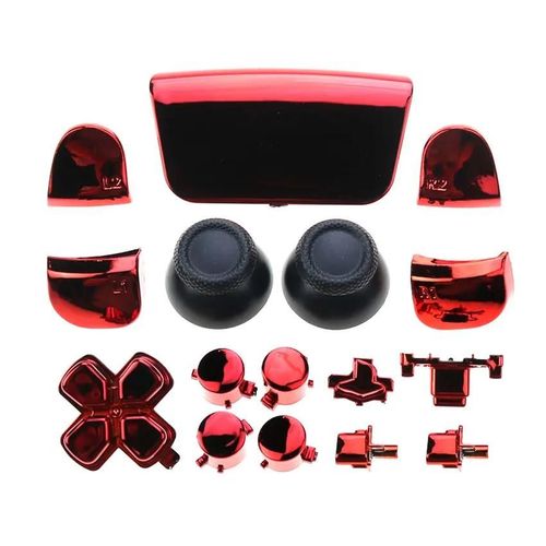 Chrome Rose-Rouge - Ensemble Complet De Manettes Pour Playstation 5 Ps5, Boîtier Chromé, Coque Décorative, Boutons, Kit Mod