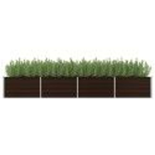 Vidaxl Lit Surélevé De Jardin Marron 320x80x45 Cm Acier Galvanisé