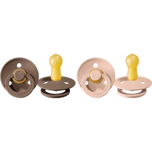 Sucettes Colour Taille 1 Rose Poudré/Chêne - Pack De 2 - Bibs