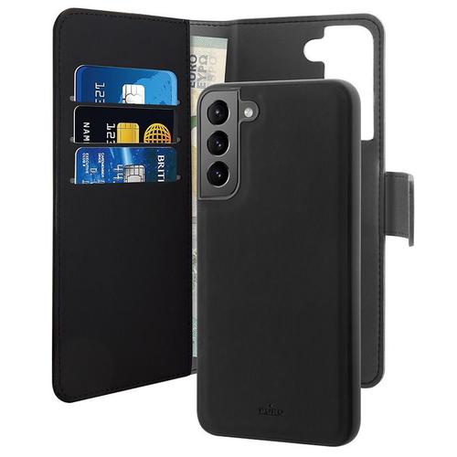 Puro - Étui À Rabat Pour Téléphone Portable - Cuir Artificiel, Polyuréthanne Thermoplastique (Tpu) - Noir - Pour Samsung Galaxy S22+
