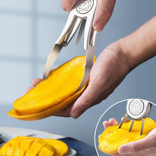 Couteau à fruits dissolvant de viande de mangue, coupe en acier inoxydable  304 séparateur de pulpe d'artefact de mangue pour évider et couper les  fruits