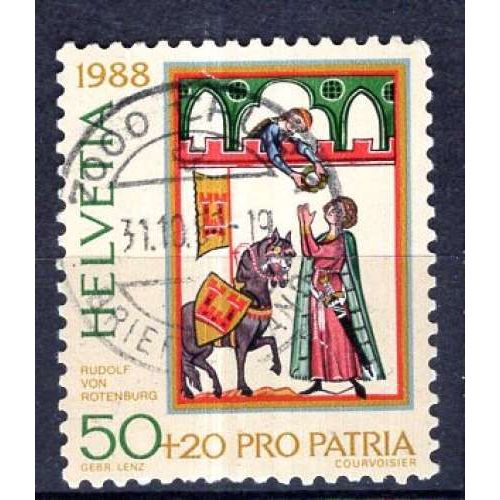 Suisse 1988 Pour La Patrie Le  Menestrel Suisse Oblitere